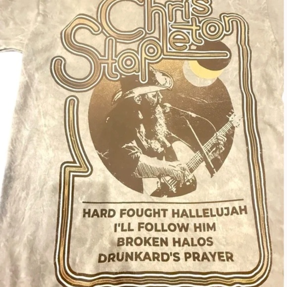 NWT Chris Stapleton Graphic T-Shirt - Cream Size Small - Picture 3 of 4